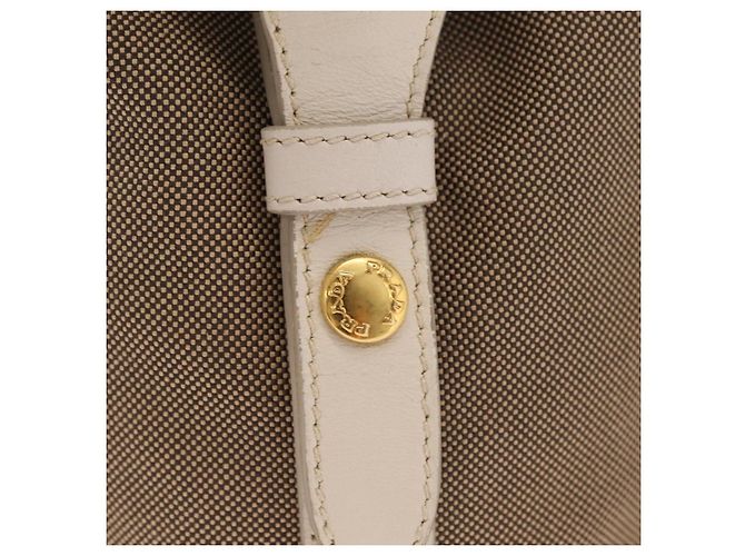 PRADA Jacquard Tote Bag Canvas Brown Gold Tone Auth 208073V Braun - Ansicht 17