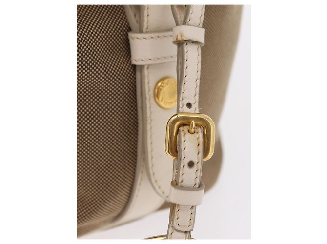 PRADA Jacquard Tote Bag Canvas Brown Gold Tone Auth 208073V Braun - Ansicht 19