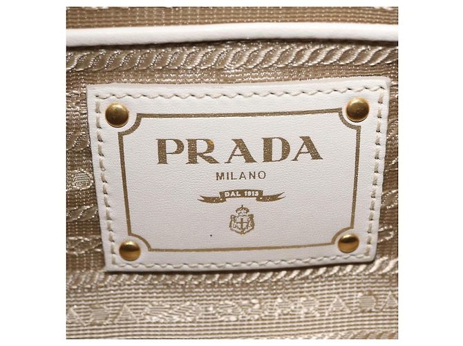 PRADA Jacquard Tote Bag Canvas Brown Gold Tone Auth 208073V Braun - Ansicht 20
