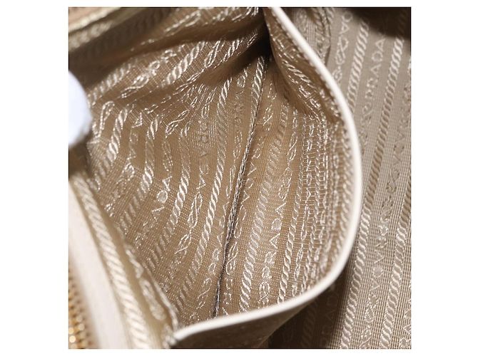 PRADA Jacquard Tote Bag Canvas Brown Gold Tone Auth 208073V Braun - Ansicht 26