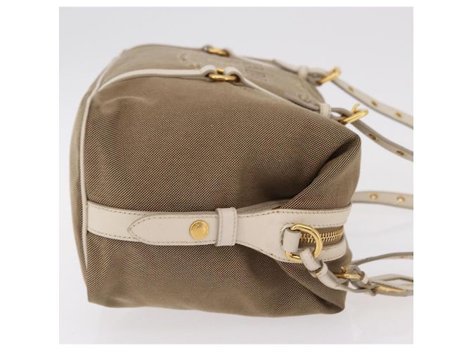 PRADA Jacquard Tote Bag Canvas Brown Gold Tone Auth 208073V Braun - Ansicht 4