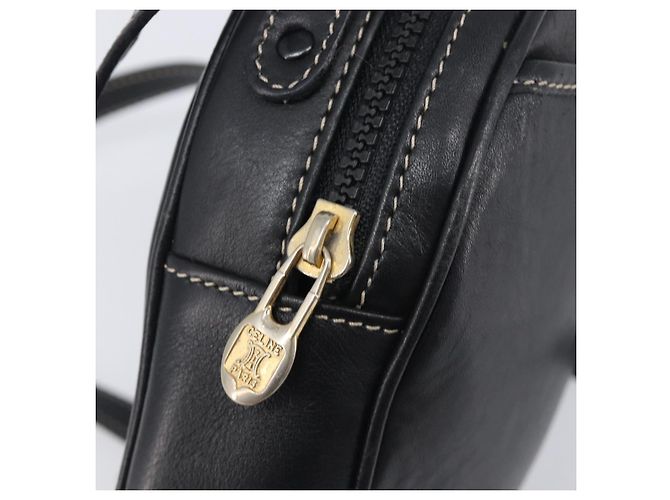 Céline Borsa a tracolla CELINE in pelle nera e oro Auth ka6592 Nero D'oro - vista 16