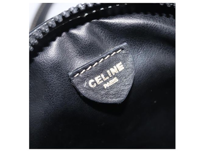Céline Borsa a tracolla CELINE in pelle nera e oro Auth ka6592 Nero D'oro - vista 17