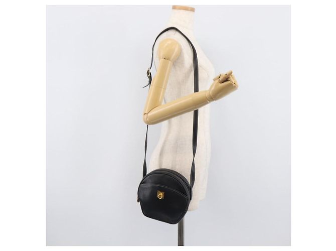 Céline Borsa a tracolla CELINE in pelle nera e oro Auth ka6592 Nero D'oro - vista 24
