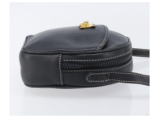 Céline Borsa a tracolla CELINE in pelle nera e oro Auth ka6592 Nero D'oro - vista 4