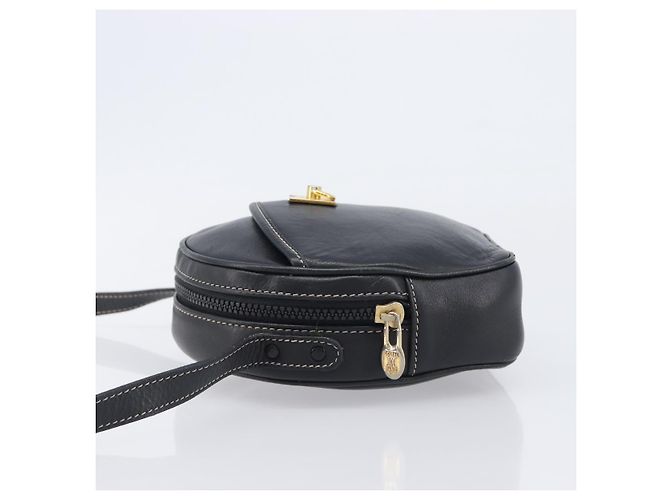 Céline Borsa a tracolla CELINE in pelle nera e oro Auth ka6592 Nero D'oro - vista 5