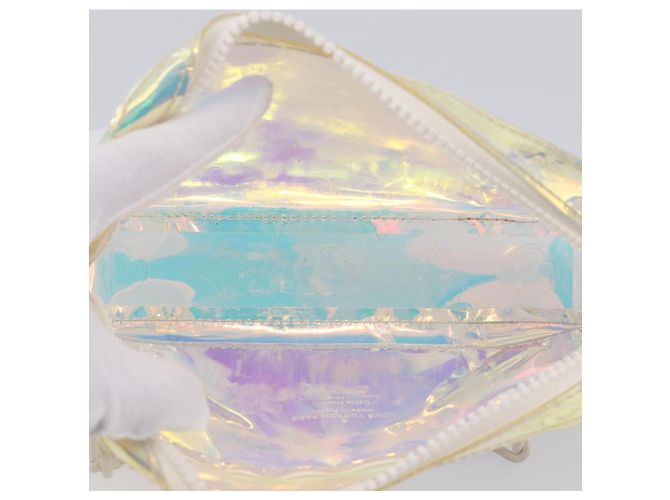 Borsa LOUIS VUITTON Monogram Prism Pochette Volga Silver M55261 LV Auth ka6566V Argento - vista 10