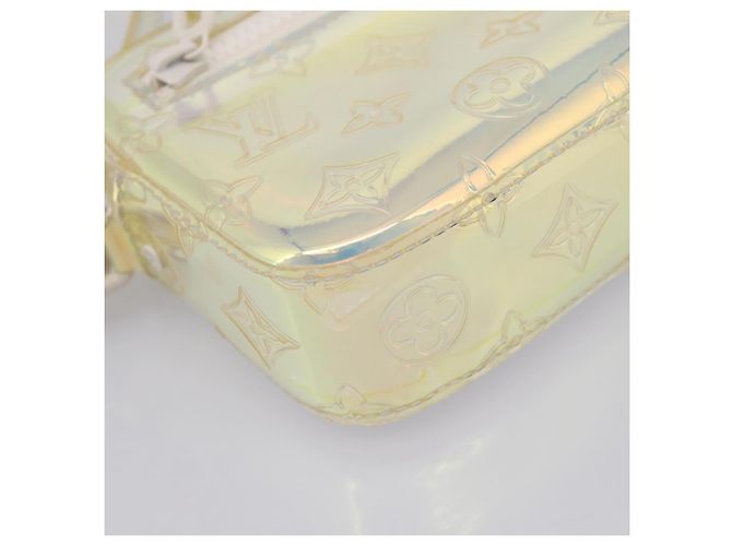 Borsa LOUIS VUITTON Monogram Prism Pochette Volga Silver M55261 LV Auth ka6566V Argento - vista 14