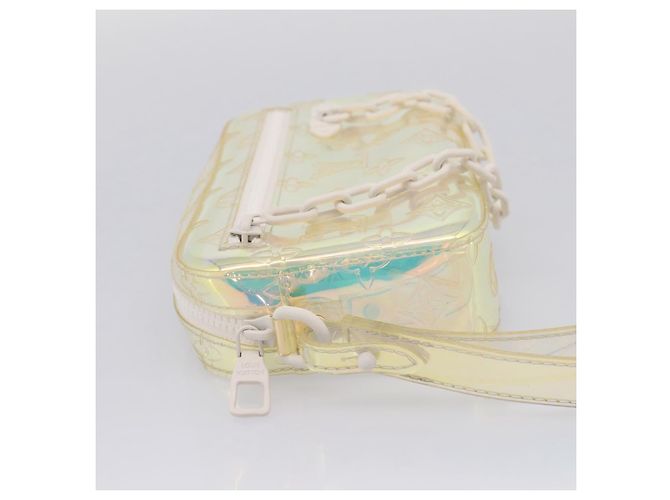 Borsa LOUIS VUITTON Monogram Prism Pochette Volga Silver M55261 LV Auth ka6566V Argento - vista 3