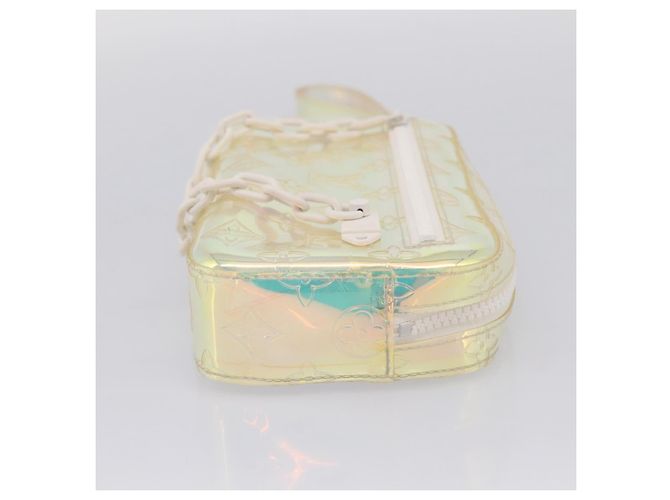 Borsa LOUIS VUITTON Monogram Prism Pochette Volga Silver M55261 LV Auth ka6566V Argento - vista 4