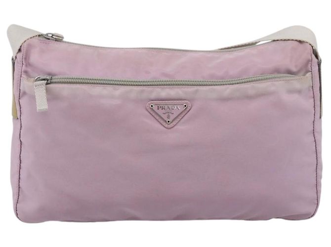 PRADA Schultertasche Nylon Pink Silver Auth hk4231 Silber - Ansicht 2