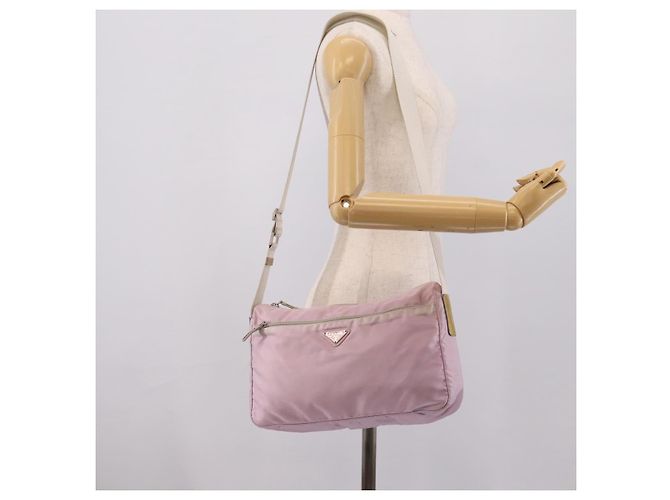 PRADA Schultertasche Nylon Pink Silver Auth hk4231 Silber - Ansicht 24