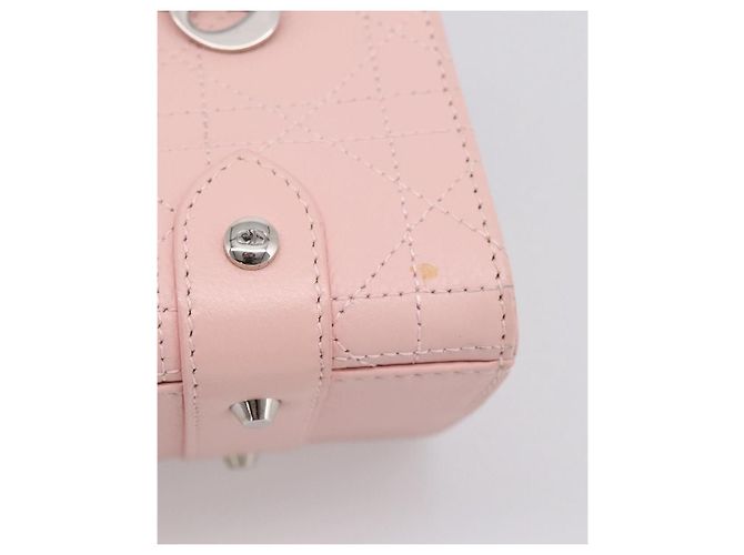 Borsa Christian Dior Canage in pelle rosa argento autentica 208692V - vista 14