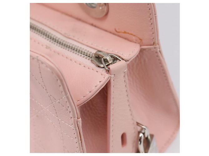 Borsa Christian Dior Canage in pelle rosa argento autentica 208692V - vista 21