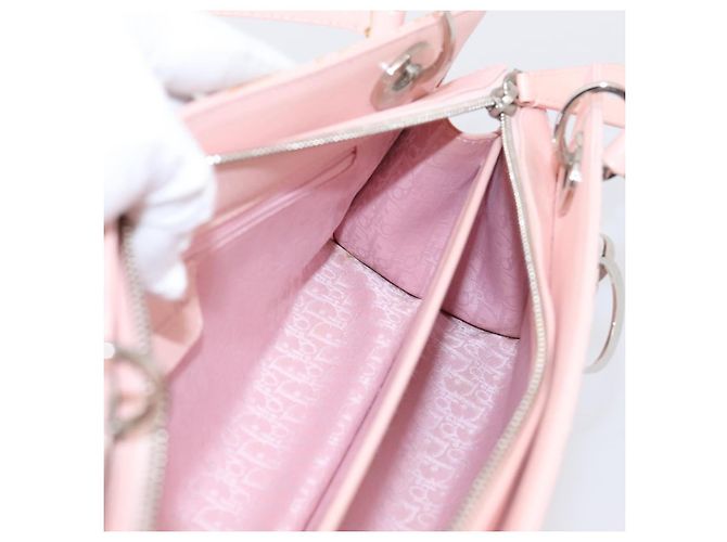 Borsa Christian Dior Canage in pelle rosa argento autentica 208692V - vista 24