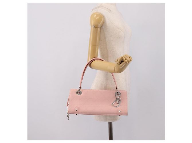 Borsa Christian Dior Canage in pelle rosa argento autentica 208692V - vista 30