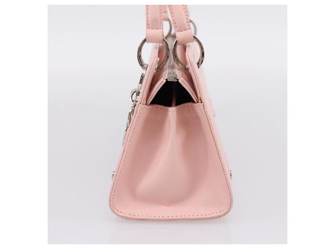Borsa Christian Dior Canage in pelle rosa argento autentica 208692V - vista 5