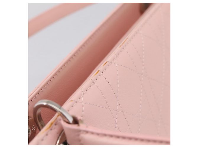 Borsa Christian Dior Canage in pelle rosa argento autentica 208692V - vista 7