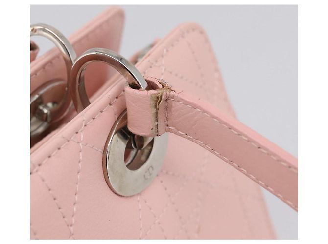 Borsa Christian Dior Canage in pelle rosa argento autentica 208692V - vista 8