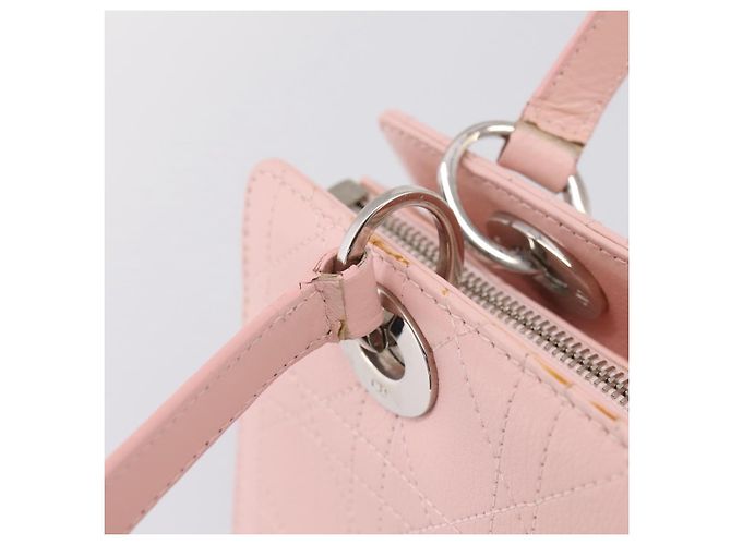 Borsa Christian Dior Canage in pelle rosa argento autentica 208692V - vista 9