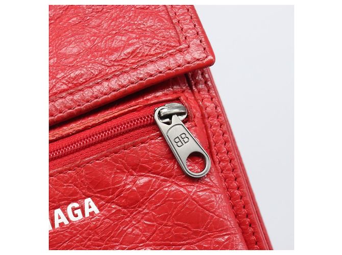 Borsa a tracolla Balenciaga Explorer in pelle rossa 532298 Auth ka6586A Rosso - vista 14
