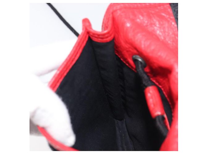 Borsa a tracolla Balenciaga Explorer in pelle rossa 532298 Auth ka6586A Rosso - vista 20