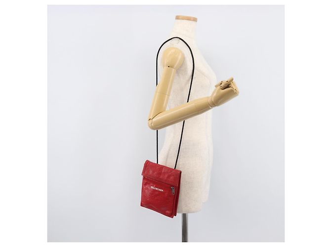 Borsa a tracolla Balenciaga Explorer in pelle rossa 532298 Auth ka6586A Rosso - vista 23