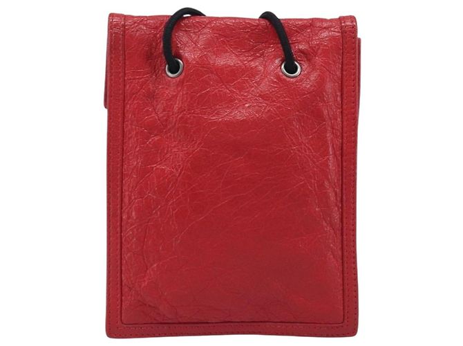 Borsa a tracolla Balenciaga Explorer in pelle rossa 532298 Auth ka6586A Rosso - vista 3