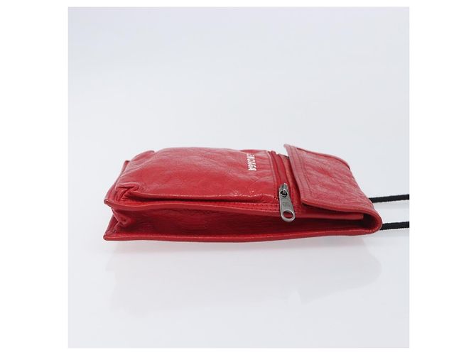 Borsa a tracolla Balenciaga Explorer in pelle rossa 532298 Auth ka6586A Rosso - vista 4