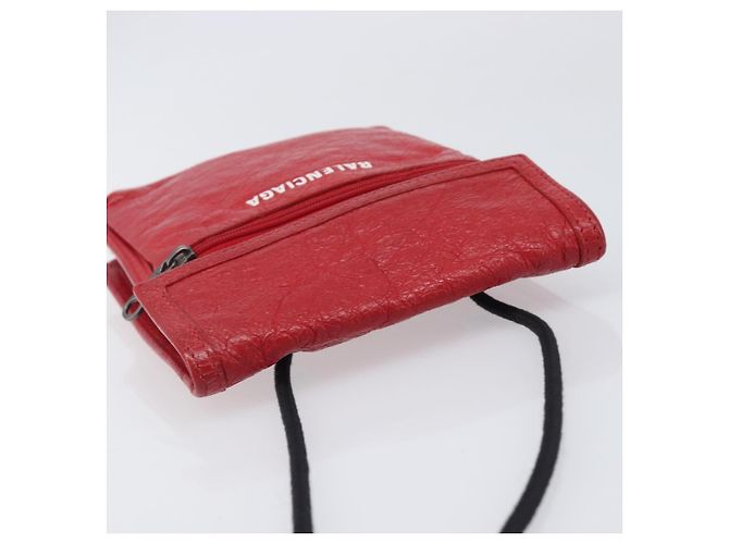 Borsa a tracolla Balenciaga Explorer in pelle rossa 532298 Auth ka6586A Rosso - vista 6