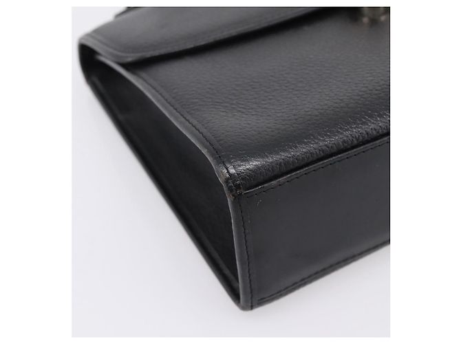 Bolso de mano Burberrys de cuero negro plata Auth 208848 - vista 11