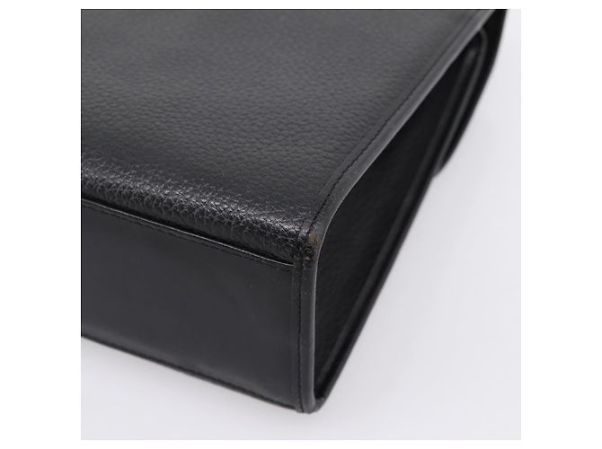 Bolso de mano Burberrys de cuero negro plata Auth 208848 - vista 12