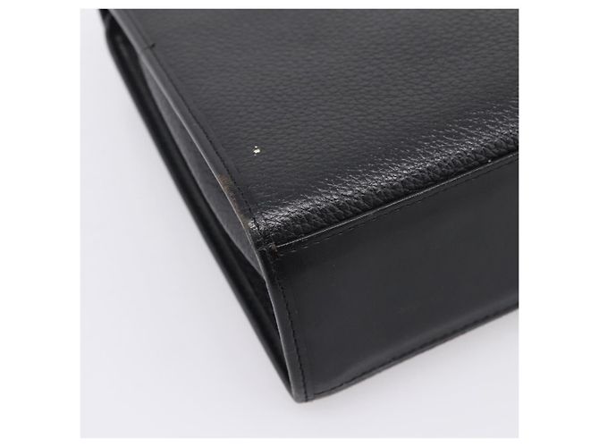 Bolso de mano Burberrys de cuero negro plata Auth 208848 - vista 13
