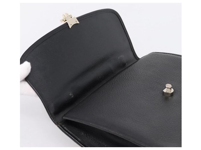 Bolso de mano Burberrys de cuero negro plata Auth 208848 - vista 15