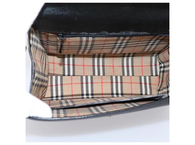 Bolso de mano Burberrys de cuero negro plata Auth 208848 - vista 16