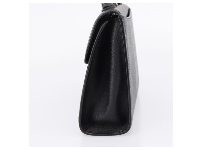 Bolso de mano Burberrys de cuero negro plata Auth 208848 - vista 5