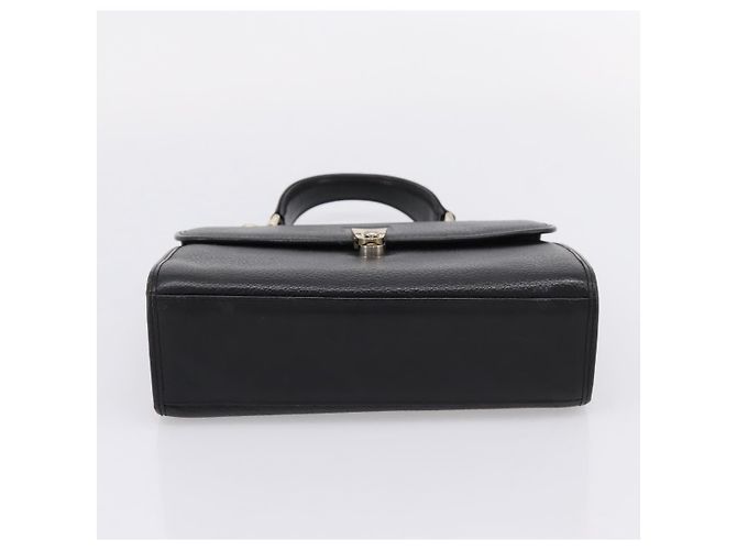 Bolso de mano Burberrys de cuero negro plata Auth 208848 - vista 9