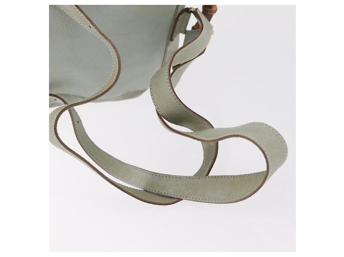 Zaino GUCCI Bamboo in pelle azzurro e oro 003 2058 0016 Auth 206231 D'oro Blu chiaro - vista 10