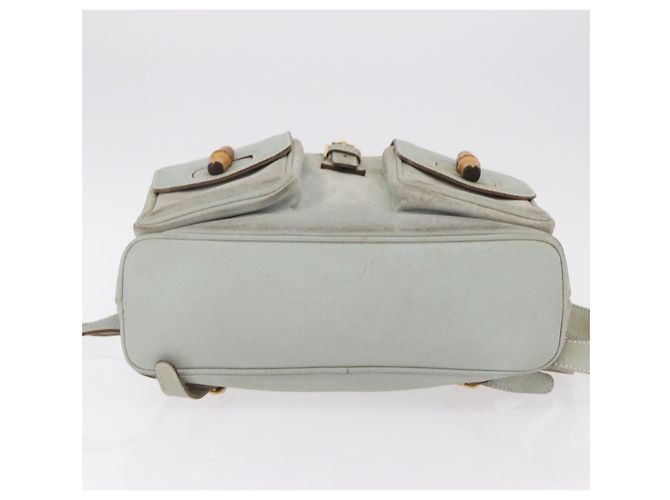 Zaino GUCCI Bamboo in pelle azzurro e oro 003 2058 0016 Auth 206231 D'oro Blu chiaro - vista 14
