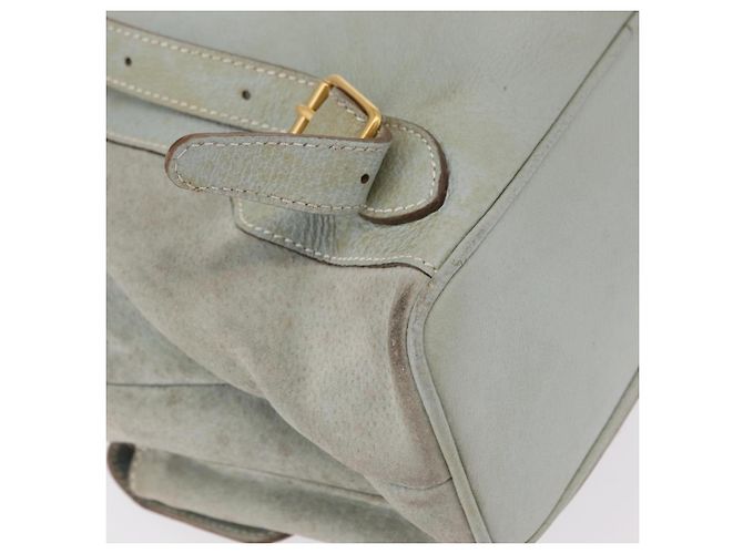 Zaino GUCCI Bamboo in pelle azzurro e oro 003 2058 0016 Auth 206231 D'oro Blu chiaro - vista 17