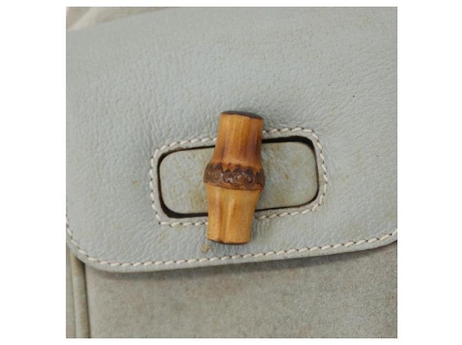 Zaino GUCCI Bamboo in pelle azzurro e oro 003 2058 0016 Auth 206231 D'oro Blu chiaro - vista 19