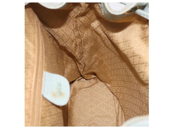 Zaino GUCCI Bamboo in pelle azzurro e oro 003 2058 0016 Auth 206231 D'oro Blu chiaro - vista 26
