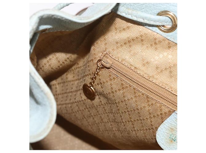 Zaino GUCCI Bamboo in pelle azzurro e oro 003 2058 0016 Auth 206231 D'oro Blu chiaro - vista 28