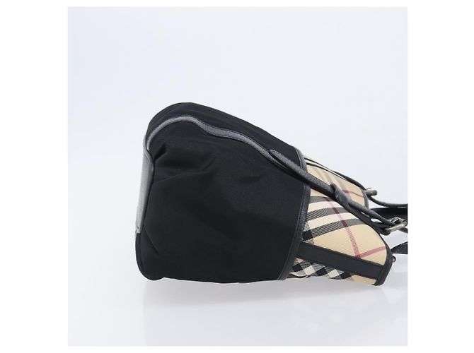 Bolso Tote BURBERRY Nova Check Canvas Beige Silver Auth 208838V Plata - vista 4