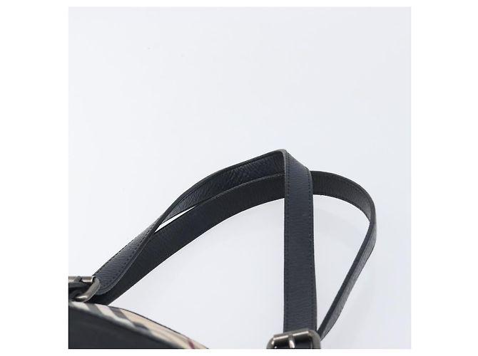 Bolso Tote BURBERRY Nova Check Canvas Beige Silver Auth 208838V Plata - vista 8