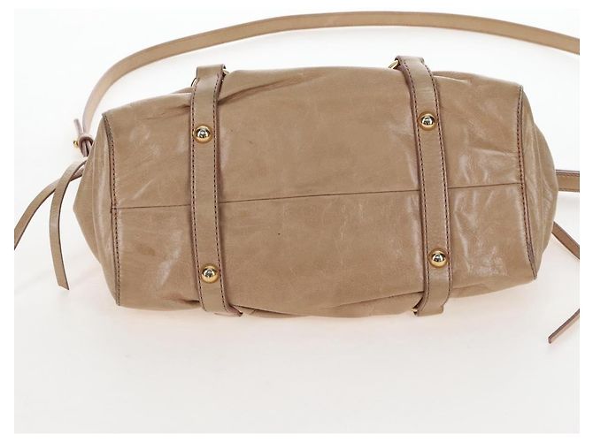Borsa a mano Miu Miu in pelle 2way Beige Gold Auth 167776M D'oro - vista 15