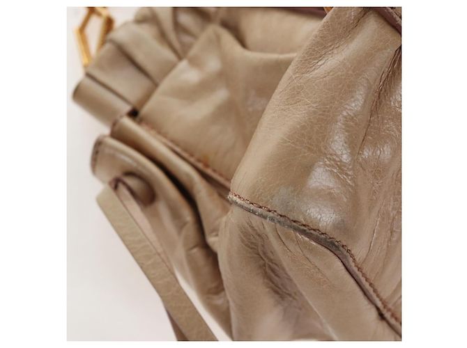 Borsa a mano Miu Miu in pelle 2way Beige Gold Auth 167776M D'oro - vista 17