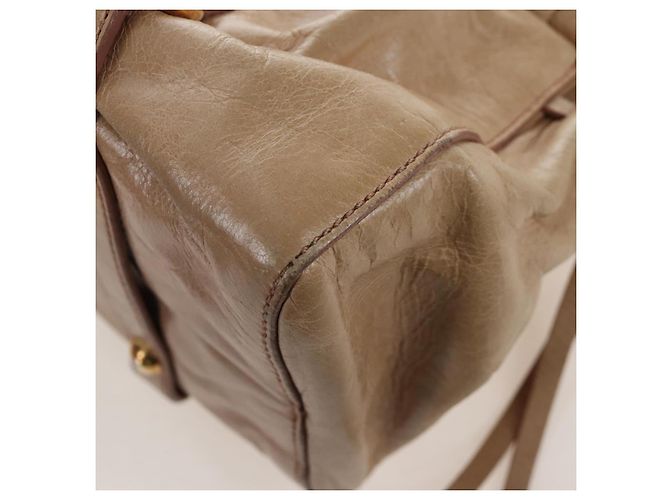 Borsa a mano Miu Miu in pelle 2way Beige Gold Auth 167776M D'oro - vista 20