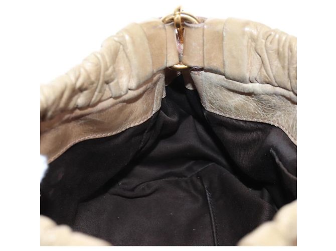 Borsa a mano Miu Miu in pelle 2way Beige Gold Auth 167776M D'oro - vista 24