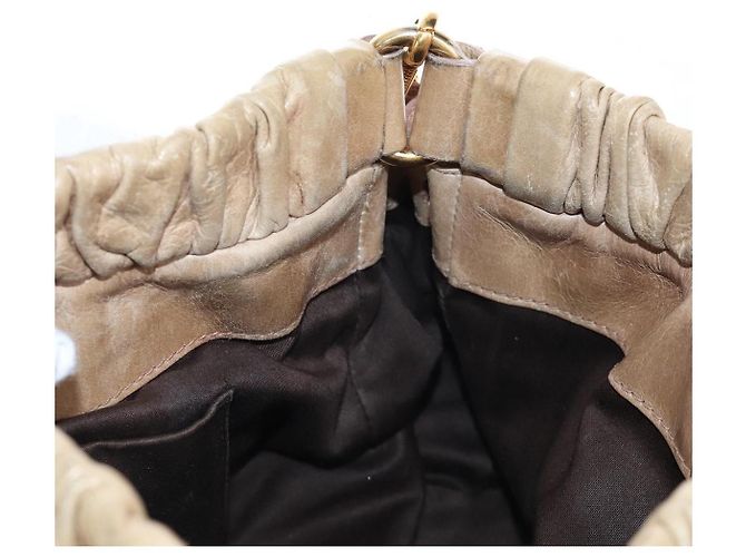 Borsa a mano Miu Miu in pelle 2way Beige Gold Auth 167776M D'oro - vista 25